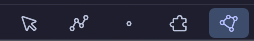 The tool strip with the Draw region button active