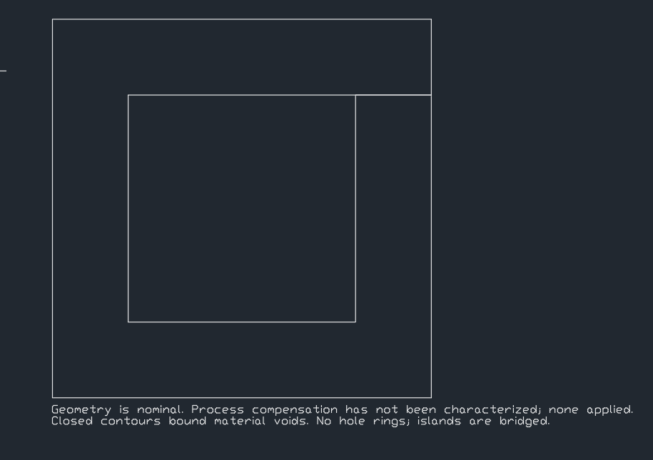 The mask file: one closed contour, the island bridged into it by a zero-width slit at the right