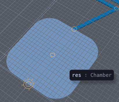 The chip reading res : Chamber beside the pointer, over the lit chamber